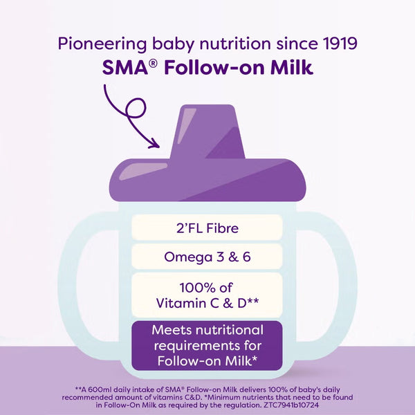 SMA Follow On Baby Milk Formula Stage 2, 6-12 Months 800g