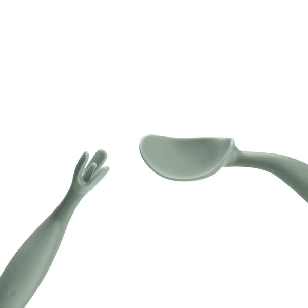 B.Box Toddler Cutlery Set Spoon and Fork - Sage Green