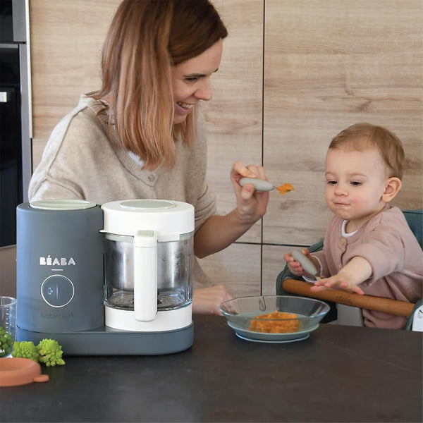 Beaba Babycook Neo 6 In 1 Baby Food Processor, Portable Baby Food Cooker, Puree Maker and Warmer - Mineral Grey - Dezine Kids