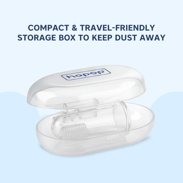 Hopop Silicone Baby Finger Toothbrush with Case -Pack of 2 - Dezine Kids