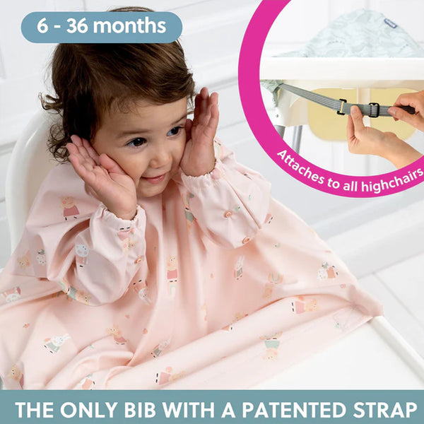 Bibado Long Sleeve Coverall Weaning Bib - Peppa Pig Pink