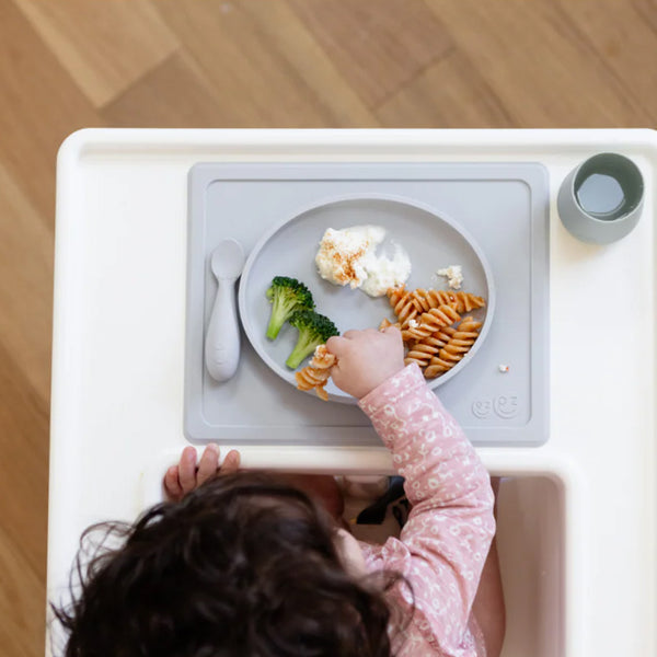 EzPz Tiny Plate 100% Food Grade Silicone Suction Plate - Pewter