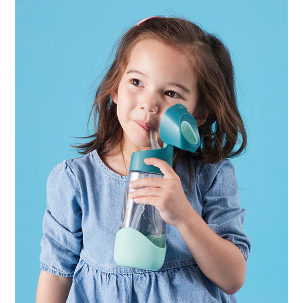 B.Box Tritan Straw Drink Bottle 450 ml - Emerald Forest Green