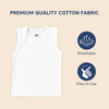 Hopop Baby 100% Soft & Stretchable Cotton Sleeveless Vest – Envelope Neck, White - Dezine Kids