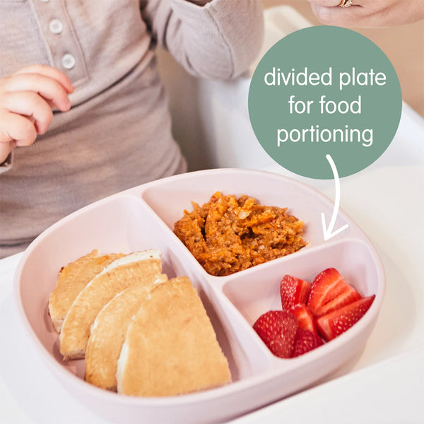 B.Box Silicone Plate Pink Lid With Suction Base - Blush Pink