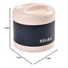 Beaba Stainless Steel Insulated Food Jar, Isothermal Portion 500 ml - Light Pink/Night Blue