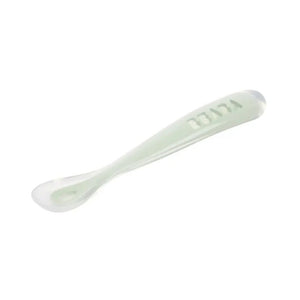 Beaba 1st Stage Silicone Spoon with Ultra Soft Tip, Gum Friendly, Ergonomic Handles - Misty Green
