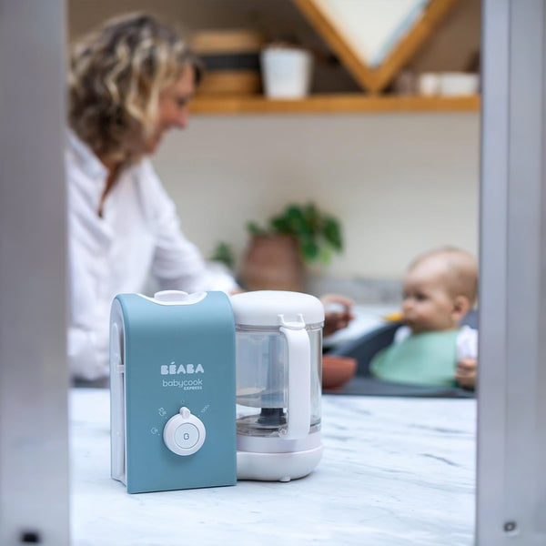 Beaba Babycook Express Multifunctional Baby Food Processor, Blender, Steamer, Sterilizer and Cooker - Baltic Blue - Dezine Kids