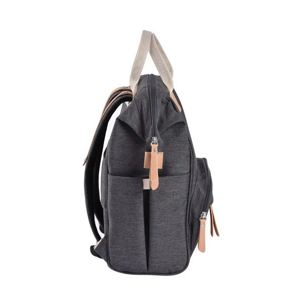 Beaba Wellington Diaper Bag, Large Capacity Baby Bag with Changing Mat, Durable, Water Resistant - Dark Grey
