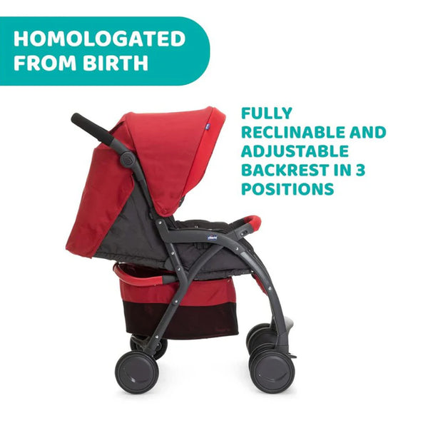 Chicco Simplicity Plus Stroller with Bumper Bar - Scarlet Red