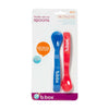 B.Box Baby Soft Bite Flexible Silicone Spoon Set for Infants, Pack of 2 - Red & Blue