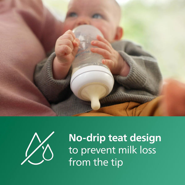 Philips Avent Natural Response Glass Baby Feeding Bottle (1 Month+) - 240 ml