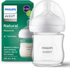 Philips Avent Natural Response Glass Baby Bottle with Slow Flow Teat (Flow 2) - 125 ml