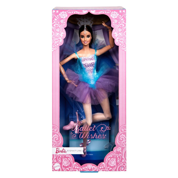 Barbie Signature Ballet Wishes Doll (Brunette, 12 in), Posable, Wearing Ballerina Costume - Dezine Kids