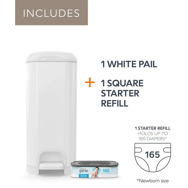 Diaper Genie Select Pail - White