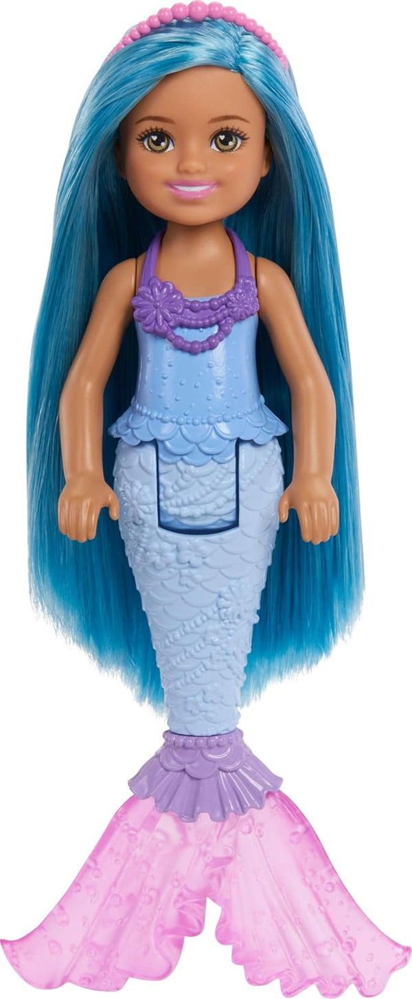 Barbie Chelsea Mermaid Small Doll with Blue Hair & Removable Hair Accessory - Dezine Kids