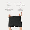 Frida Mom Disposable Postpartum Underwear, Boyshort Panties, Regular Size (Waist 28"-42" Stretch), 8 Pieces - Black