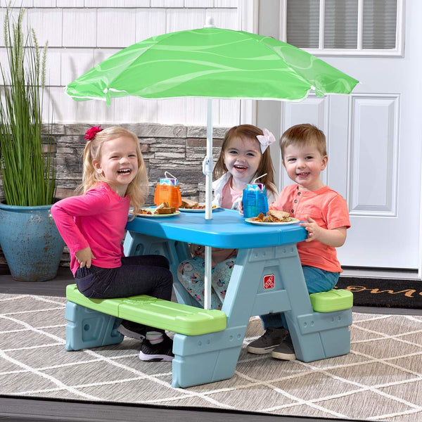 Step2 Sun & Shade Picnic Table with Umbrella - Dezine Kids