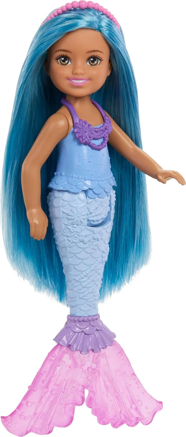 Barbie Chelsea Mermaid Small Doll with Blue Hair & Removable Hair Accessory - Dezine Kids