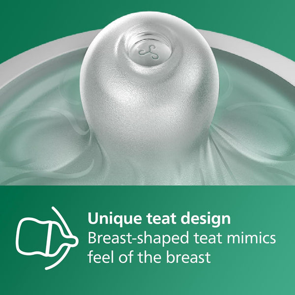 Philips Avent Natural Response Glass Baby Feeding Bottle (1 Month+) - 240 ml