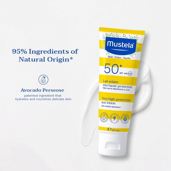 Mustela SPF 50+ High Protection Sun Lotion - 100ml - Dezine Kids