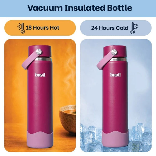 Basil Insulated Stainless steel Sipper with Carry Handle - Classic Plum