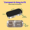 Basil Stainless Steel 2 Compartment Pickle & Dip Container - Classic Black