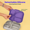 Basil 4 Compartment Stainless steel Lunchbox with Plastic lid - Purple Pop