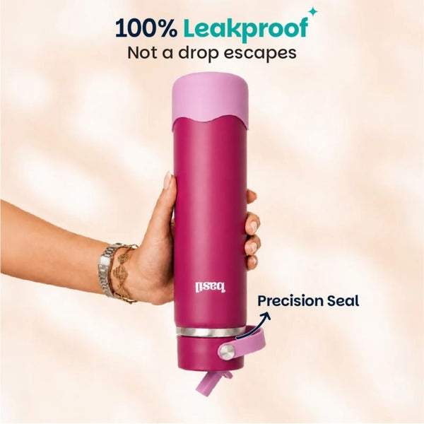 Basil Insulated Stainless steel Sipper with Carry Handle - Classic Plum