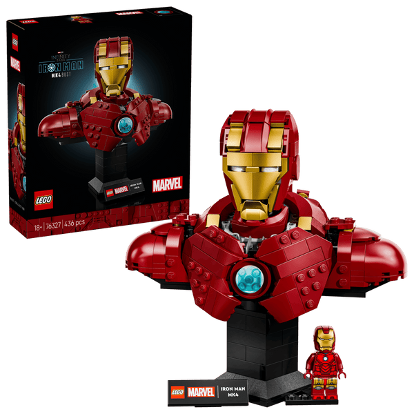 Lego Marvel Iron Man MK4 Bust, Buildable Model for Adults - Dezine Kids