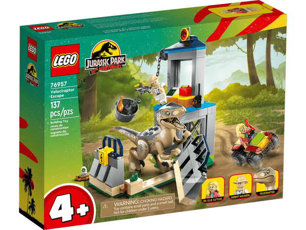 Lego Jurassic Park Velociraptor Escape Building Toy Set - Dezine Kids