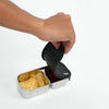 Basil Stainless Steel 2 Compartment Pickle & Dip Container - Classic Black