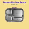 Basil 4 Compartment Stainless steel Lunchbox with Plastic lid - Purple Pop