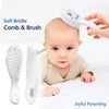 Hopop Soft Bristles Baby Comb & Brush Set – White - Dezine Kids