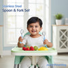 Hopop Stainless Steel Spoon & Fork Set with Travel Case - Portable & Durable - Dezine Kids