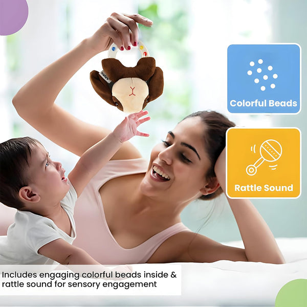 Nuluv Puppy Rattle Plus Toy, Soft, Colorful Sensory Fun For Kids