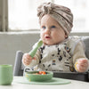 EzPz First Foods Set 100% Food Grade Silicone Baby & Toddler Suction Bowl with Built In Placemat - Sage - Dezine Kids
