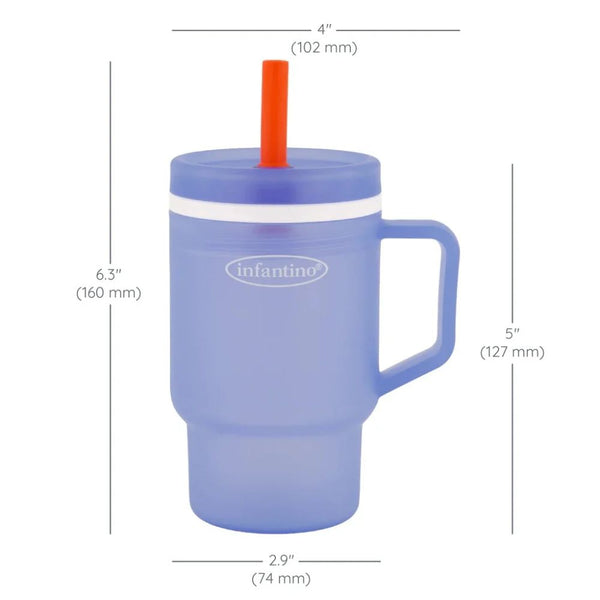 Infantino My 1st Tumbler Silicone 260ml - Blue - Dezine Kids