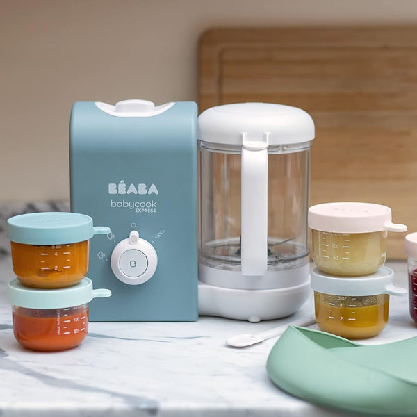 Beaba Babycook Express Multifunctional Baby Food Processor, Blender, Steamer, Sterilizer and Cooker - Baltic Blue - Dezine Kids