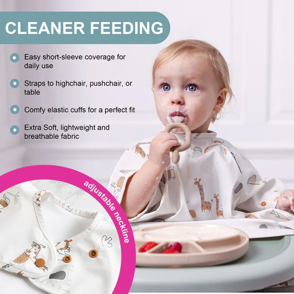 Bibado Short Sleeve Coverall Weaning Bib - Serengeti Spaghetti