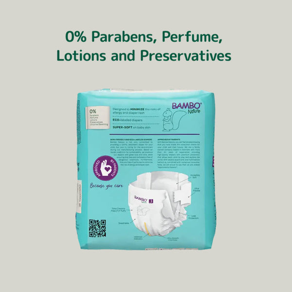 Bambo Nature Tape Diapers, Size 3, M Size (4-8 Kgs) 28pcs - Dezine Kids