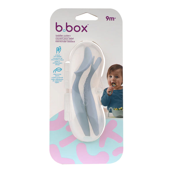 B.Box Toddler Cutlery Set Spoon and Fork - Ocean