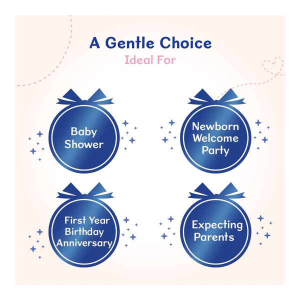 Baby Caring Blue New Born Gift Set-Pack Of 7-Gift For Baby Shower & Baby Birthday- Blue - Dezine Kids