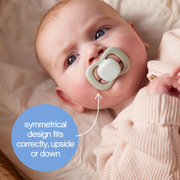B.Box Glow Silicone Pacifiers Pack Of 2 (6-18M) - Blush & Latte