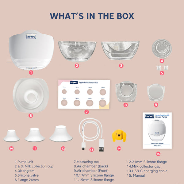 Hopop Hands-Free Electric Breast Pump - Portable & Rechargeable - Dezine Kids