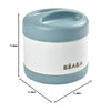 Beaba Stainless Steel Insulated Food Jar, Isothermal Portion 500 ml - Baltic Blue/White