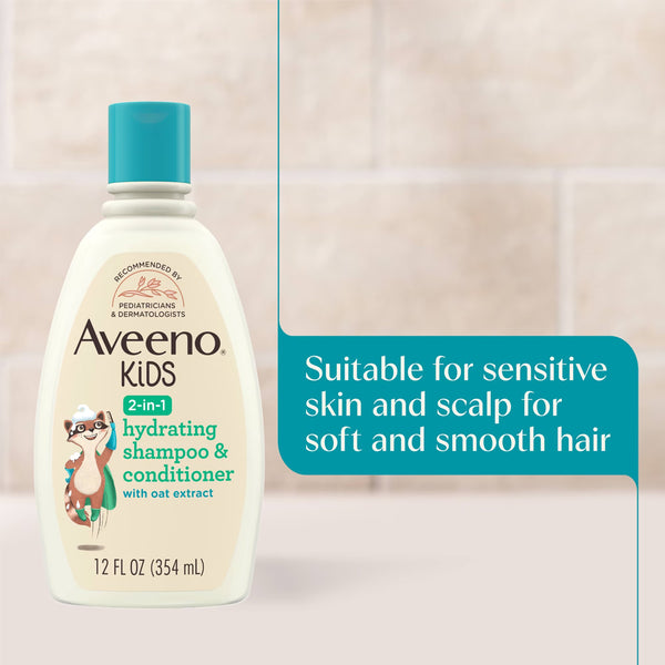 Aveeno Kids 2 in 1 Shampoo & Conditioner, Hypoallergenic - 354ml