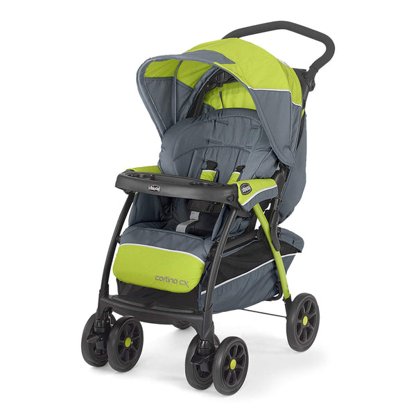 Chicco Cortina CX Baby Stroller with 8 Positions Reclining Seat Pram for 0 to 4Y (Upto 22 Kg) - Lima Green