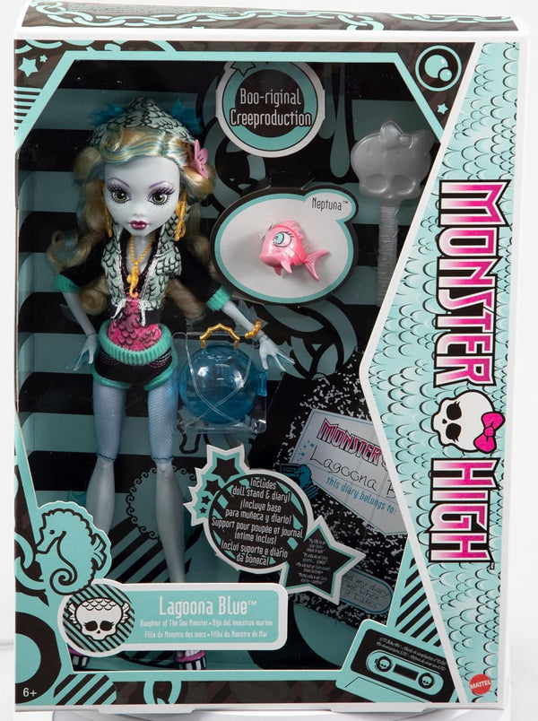 Barbie Monster High Lagoona Blue Reproduction Doll With Doll Stand & Accessories - Dezine Kids