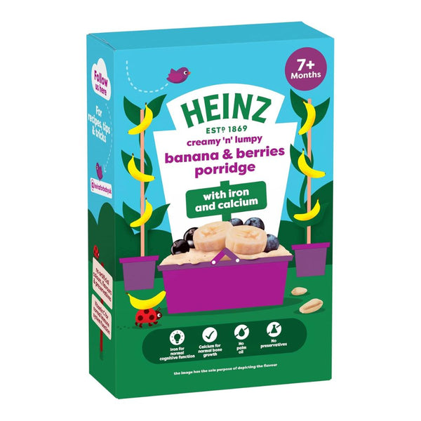 Heinz Baby Cereal for 7+ Months Baby, 200g - Banana & Berries Porridge